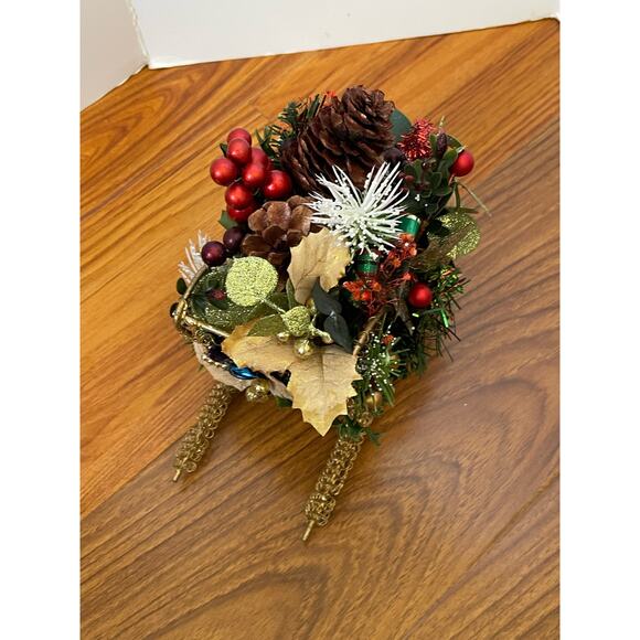 Handmade Mini Holiday Sleighs Centerpiece Decoration - Picture 5 of 6